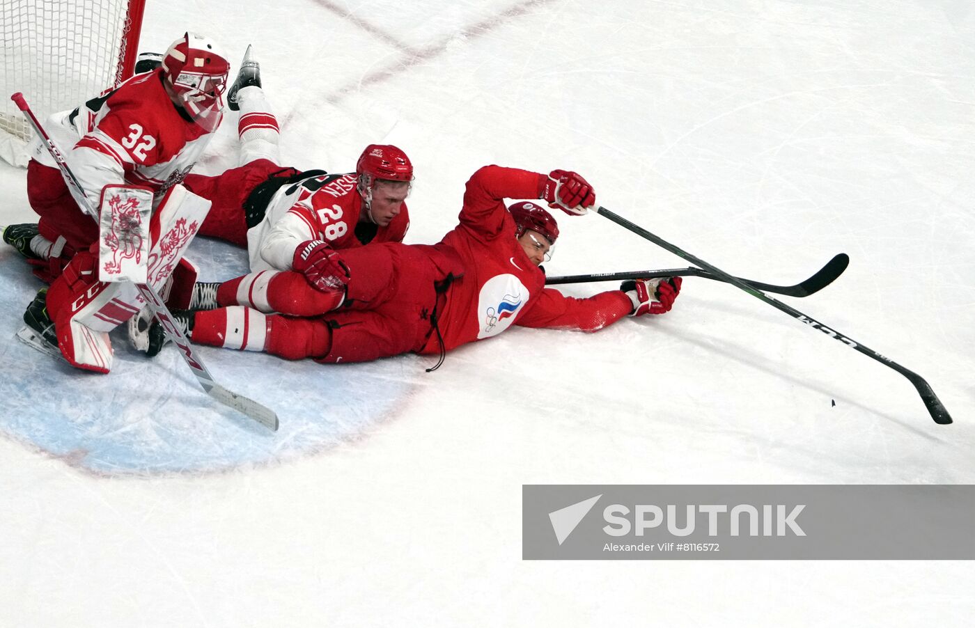 China Olympics 2022 Ice Hockey Men ROC - Denmark
