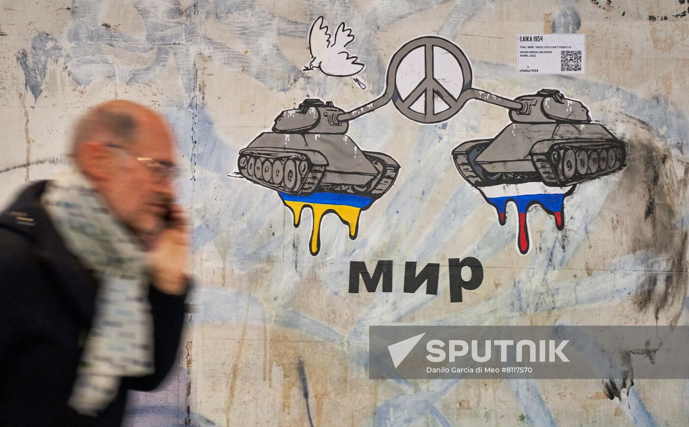 Italy Russia Ukraine Tension Graffiti