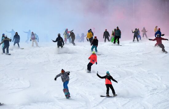 Russia Olympic Supporters Flashmob