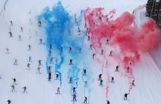 Russia Olympic Supporters Flashmob