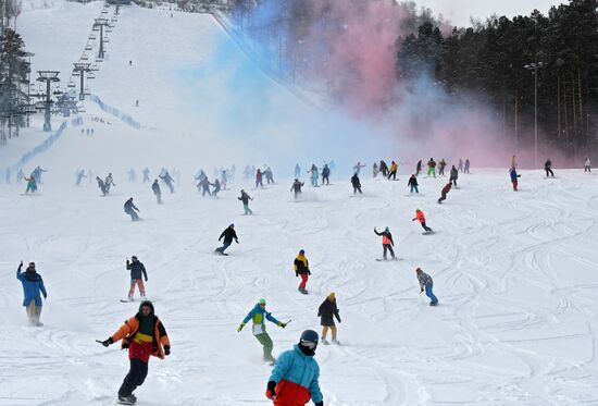 Russia Olympic Supporters Flashmob