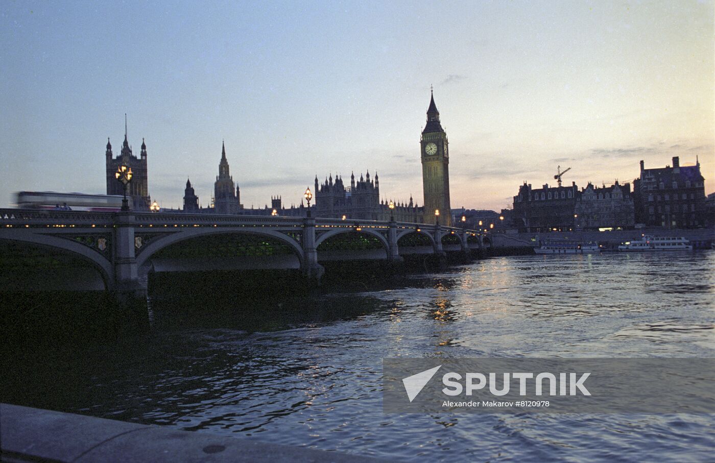 Westminster Bridge over Thames River in London