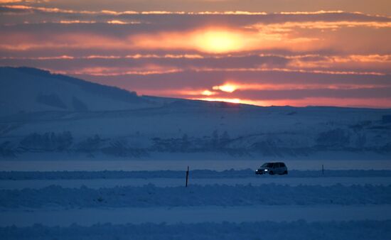 Russia Yenisei Ice Crossing