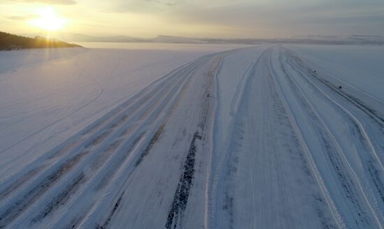 Russia Yenisei Ice Crossing