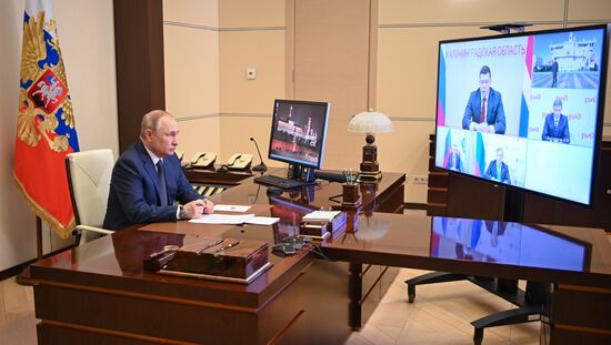 Russia Putin Ferry Flag-Raising Ceremony