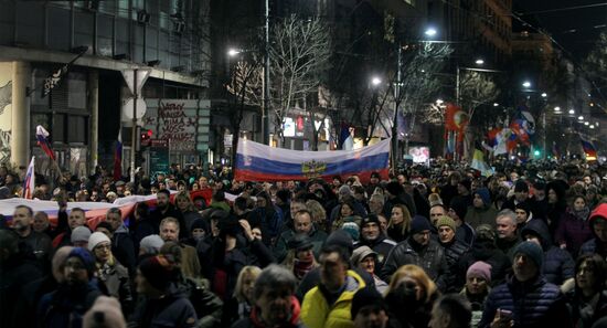 Serbia Russia Military Support Rally