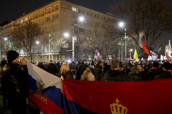 Serbia Russia Military Support Rally