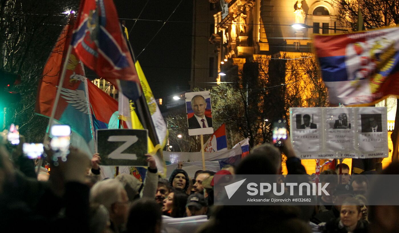 Serbia Russia Military Support Rally