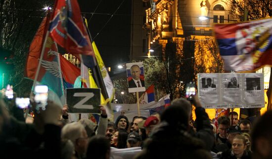 Serbia Russia Military Support Rally
