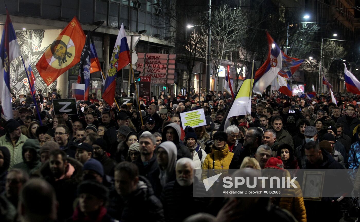Serbia Russia Military Support Rally