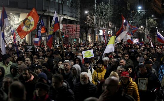 Serbia Russia Military Support Rally