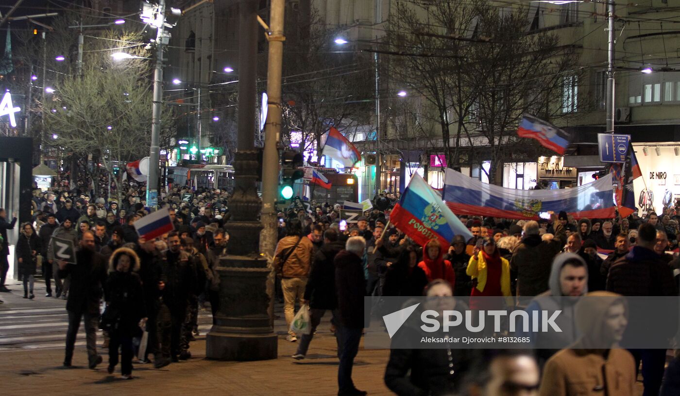 Serbia Russia Military Support Rally