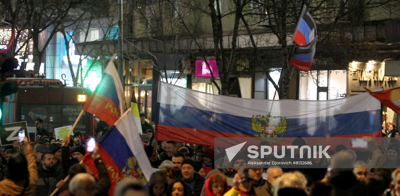 Serbia Russia Military Support Rally