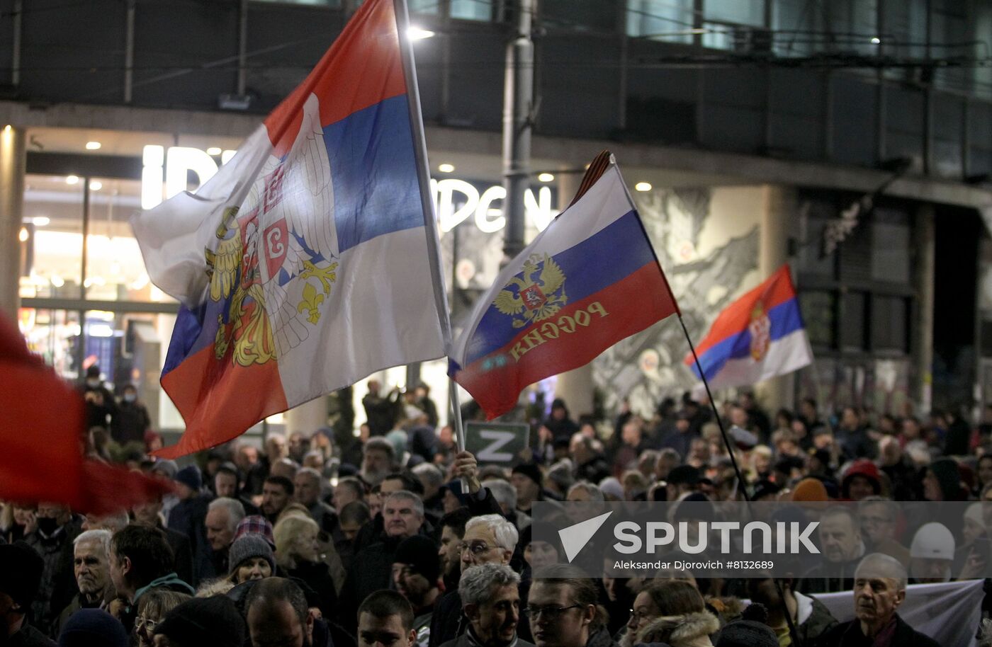Serbia Russia Military Support Rally