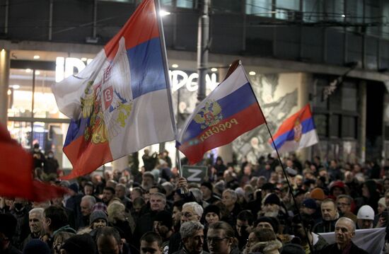 Serbia Russia Military Support Rally