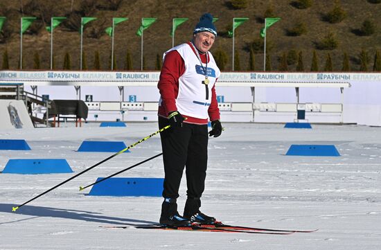 Belarus Lukashenko Skiing Competition