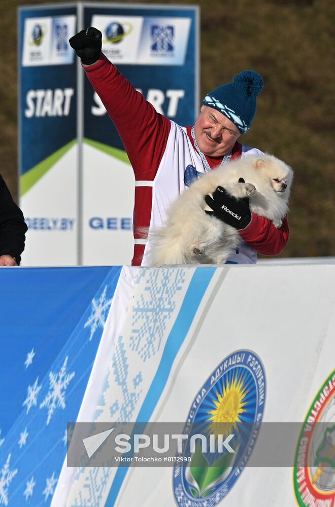 Belarus Lukashenko Skiing Competition
