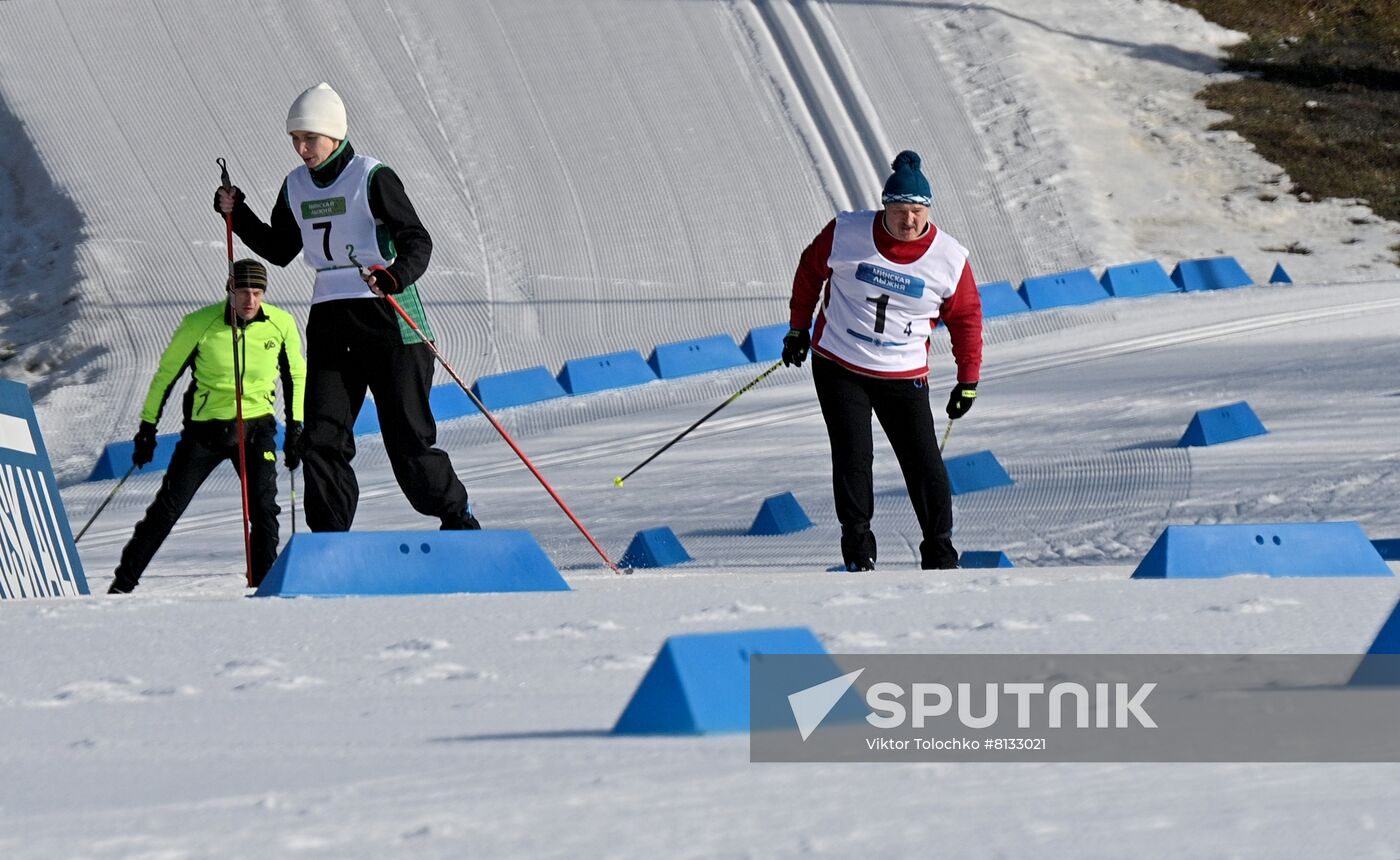 Belarus Lukashenko Skiing Competition