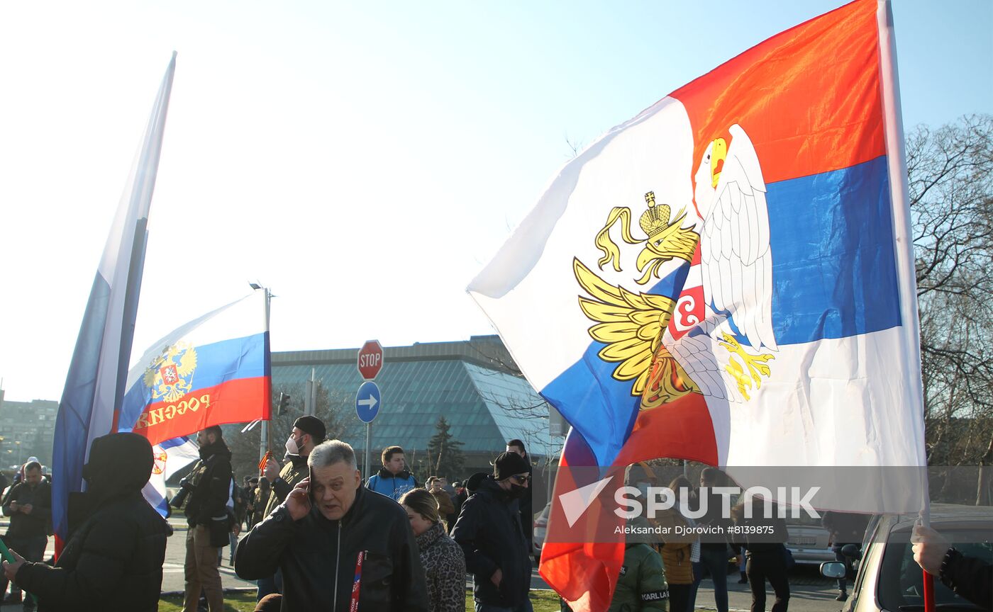 Serbia Russia Military Support Rally