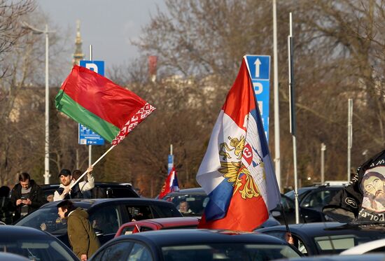 Serbia Russia Military Support Rally