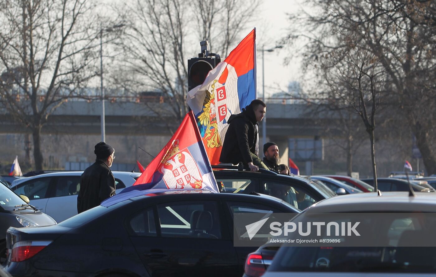 Serbia Russia Military Support Rally