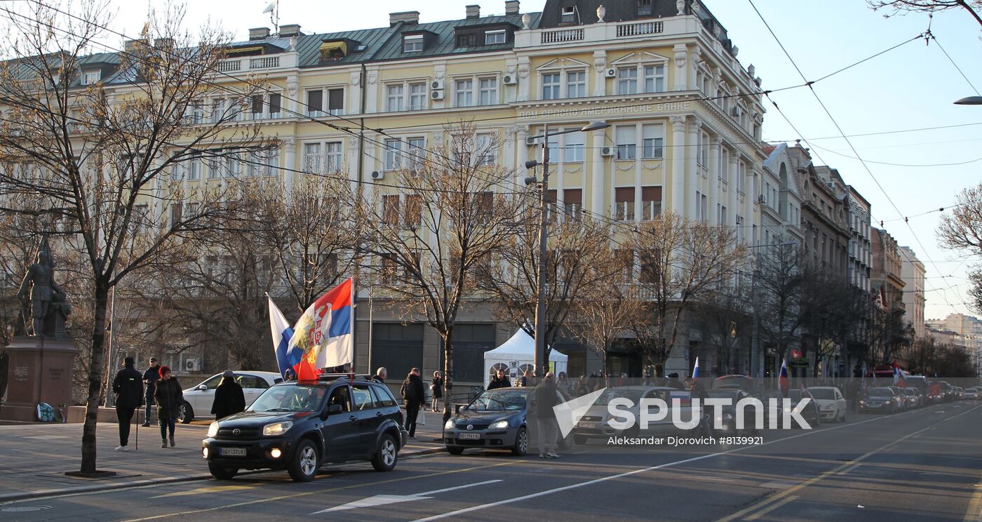 Serbia Russia Military Support Rally