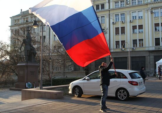 Serbia Russia Military Support Rally