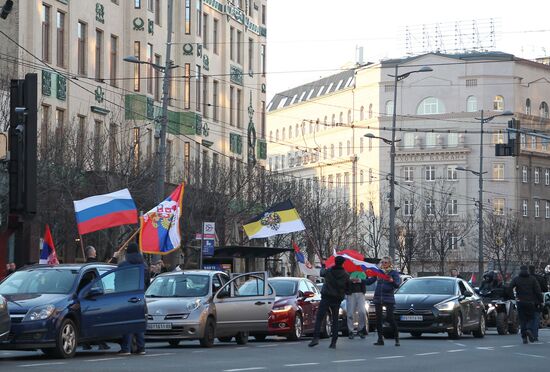 Serbia Russia Military Support Rally