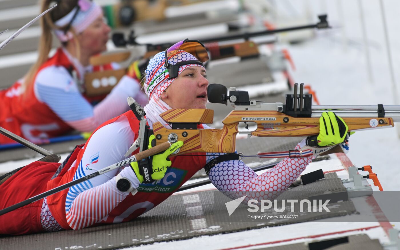 Russia Paralympians Winter Games Biathlon