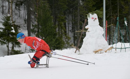Russia Paralympians Winter Games Biathlon