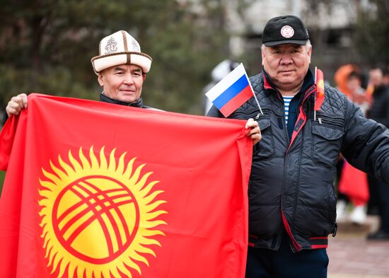 Kyrgyzstan Russia Military Support Rally