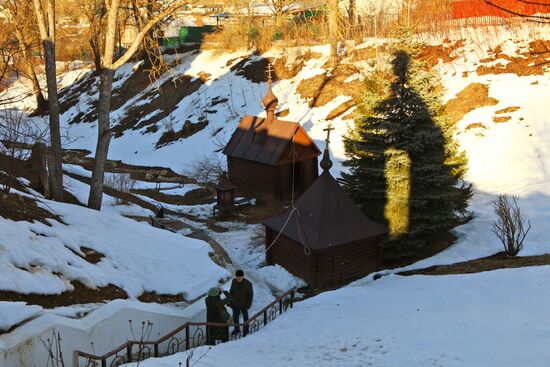 Holy spring at Chyorny Ostrog Women's Monastery of St. Nicholas in Maloyaroslavets