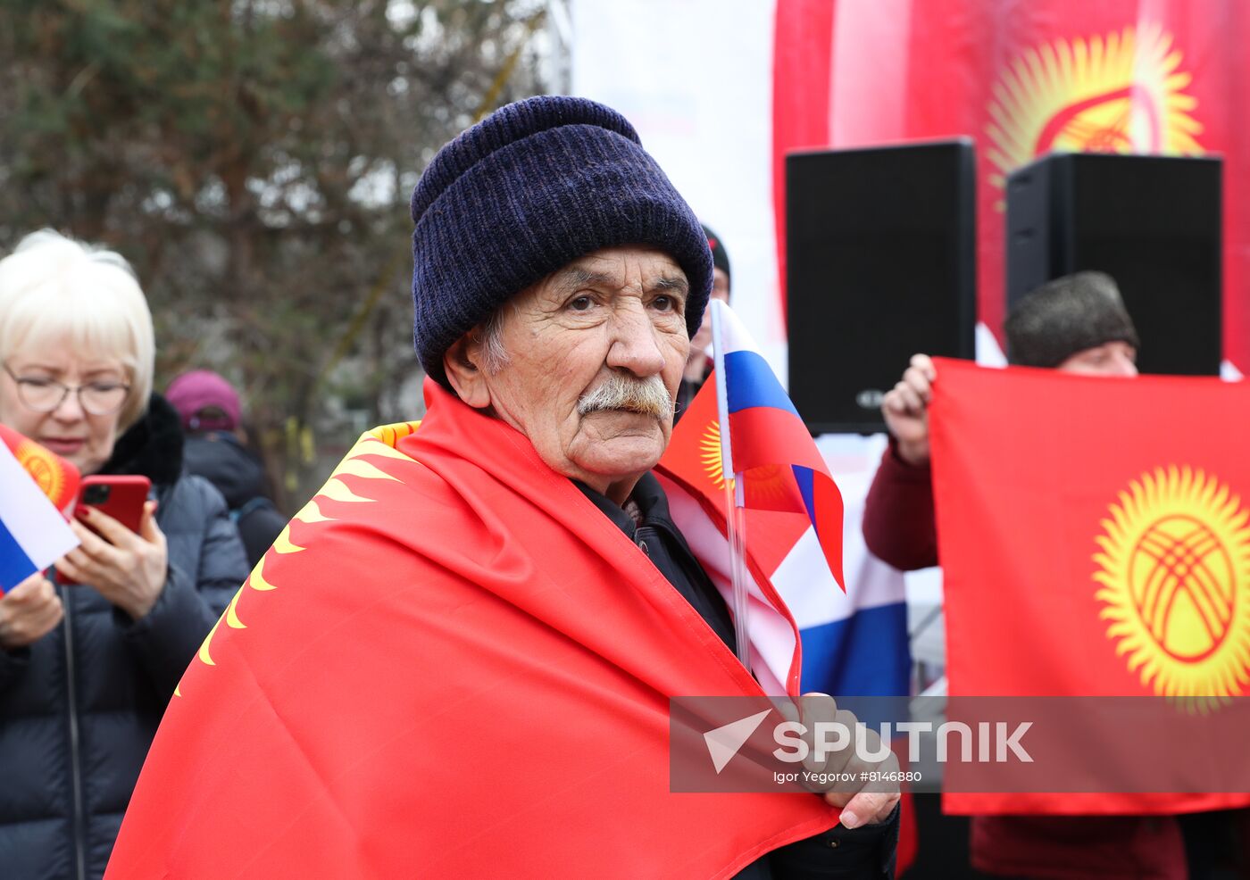 Kyrgyzstan Russia Military Support Rally