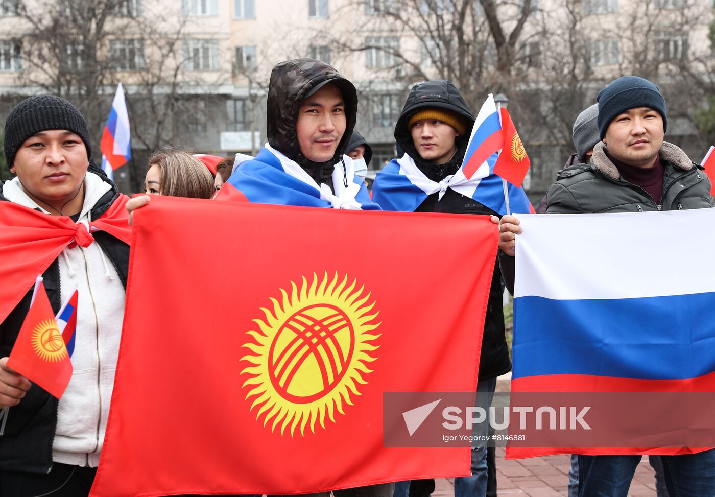 Kyrgyzstan Russia Military Support Rally