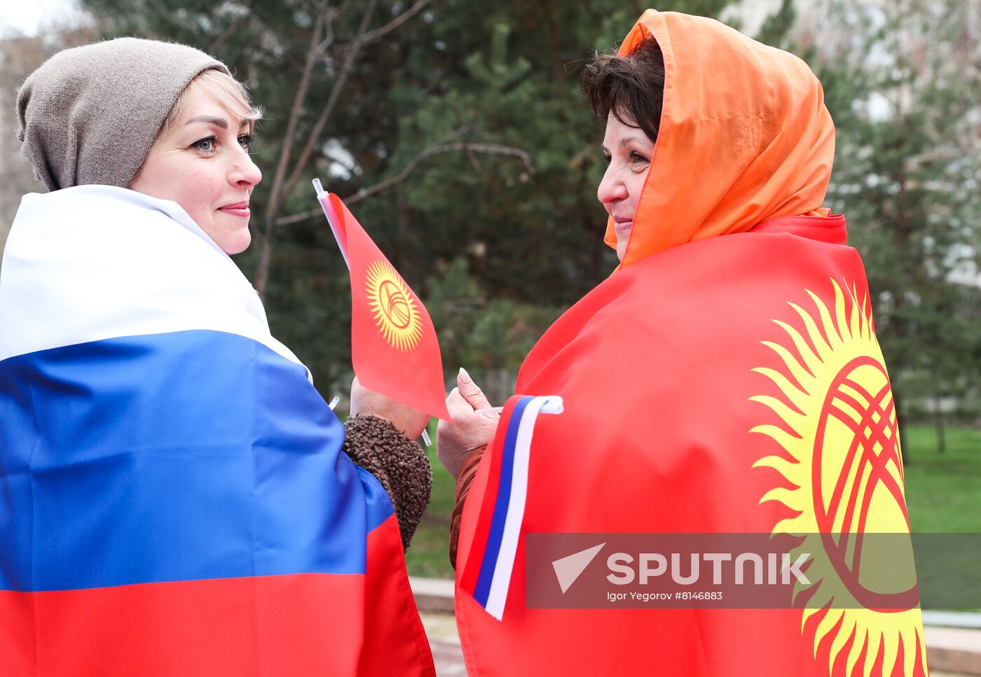 Kyrgyzstan Russia Military Support Rally