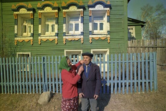 A rural family on a Sunday morning