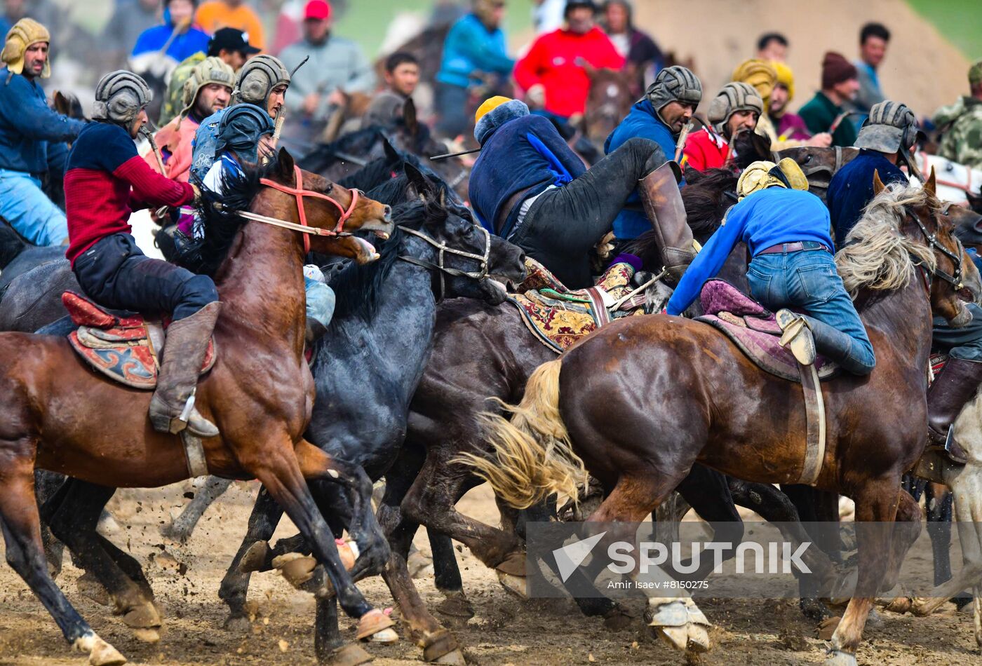Tajikistan Buzkashi Traditional Horse Game