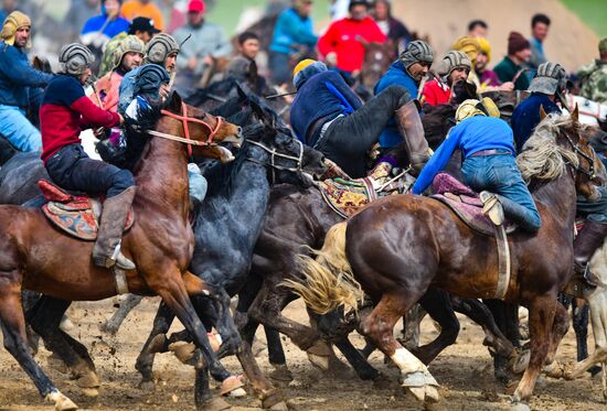 Tajikistan Buzkashi Traditional Horse Game