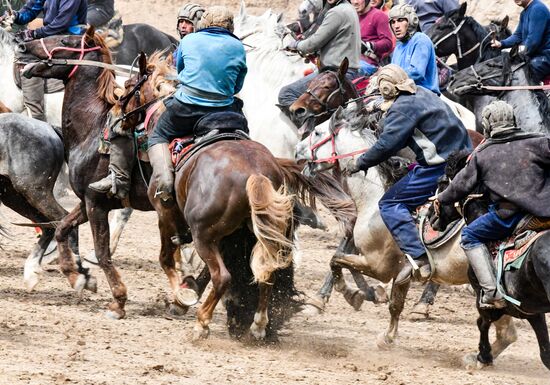 Tajikistan Buzkashi Traditional Horse Game