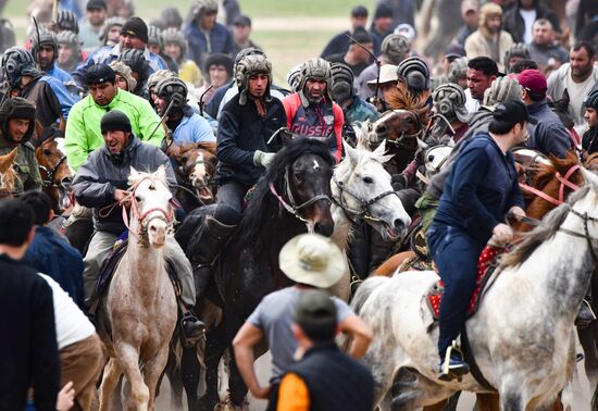 Tajikistan Buzkashi Traditional Horse Game