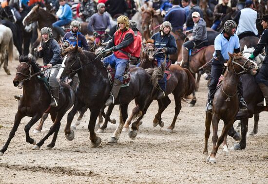 Tajikistan Buzkashi Traditional Horse Game