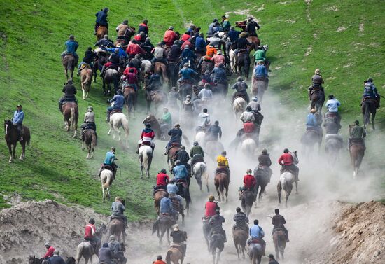 Tajikistan Buzkashi Traditional Horse Game