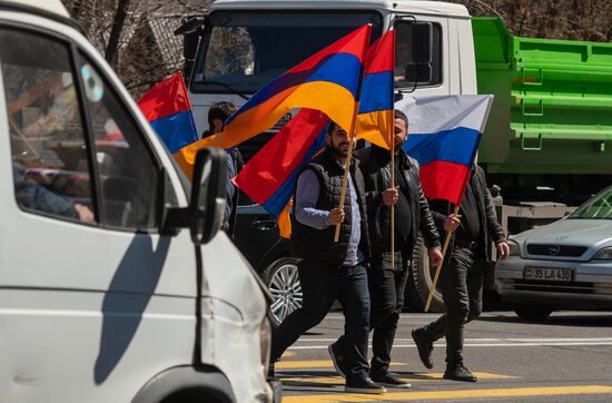 Armenia Russia Military Support Rally