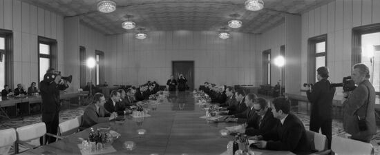 GDR Foreign Minister Oskar Fischer visits USSR