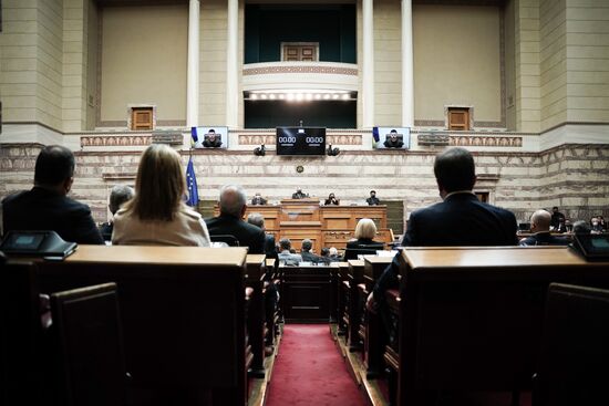 Greece Ukraine Zelenskiy Parliament