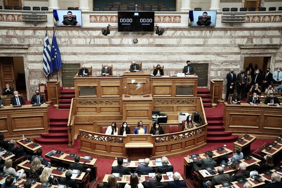 Greece Ukraine Zelenskiy Parliament