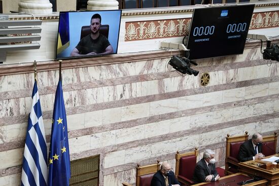 Greece Ukraine Zelenskiy Parliament