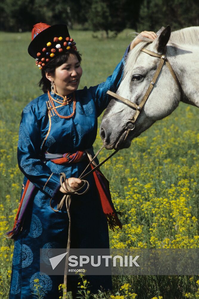 Buryat woman in traditional garment