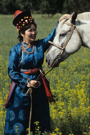 Buryat woman in traditional garment