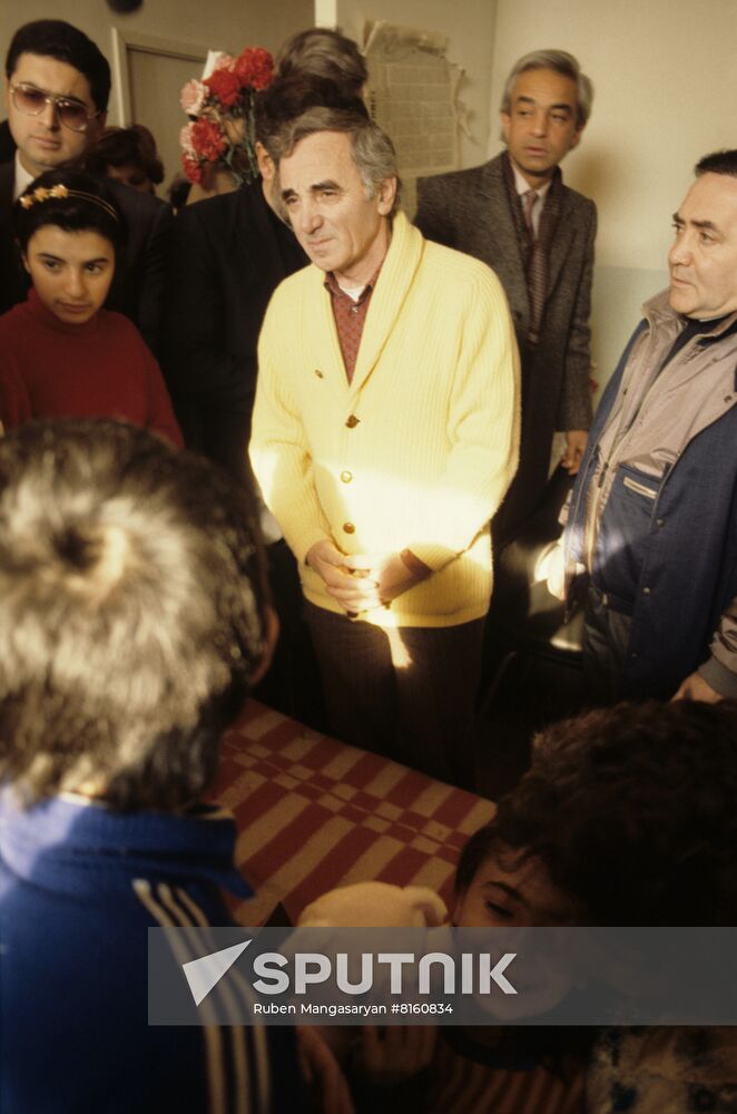 Frtench singer Charles Aznavour visits Armenia
